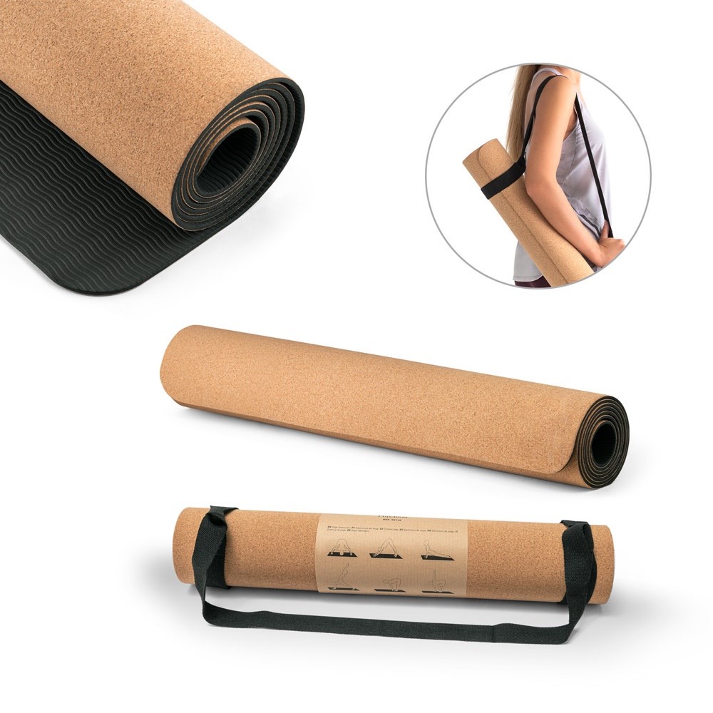 GERES Tapis de yoga en liège et TPE, jusqu'à 3,7mm d'épaisseur
