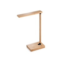 MOREY Klappbare Schreibtischlampe mit superschnellem kabellosem 15W-Ladegerät aus Bambus
