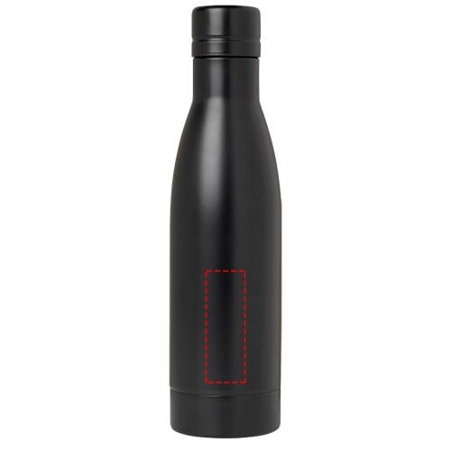 Bouteille isotherme Vasa en acier inoxydable recyclé certifié RCS de 500 ml avec isolation par le vide et couche de cuivre Noir