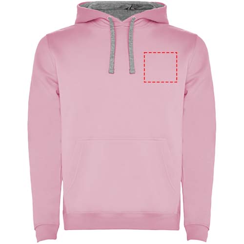 Urban Kapuzenpullover für Herren hellrosa, Marl Grey