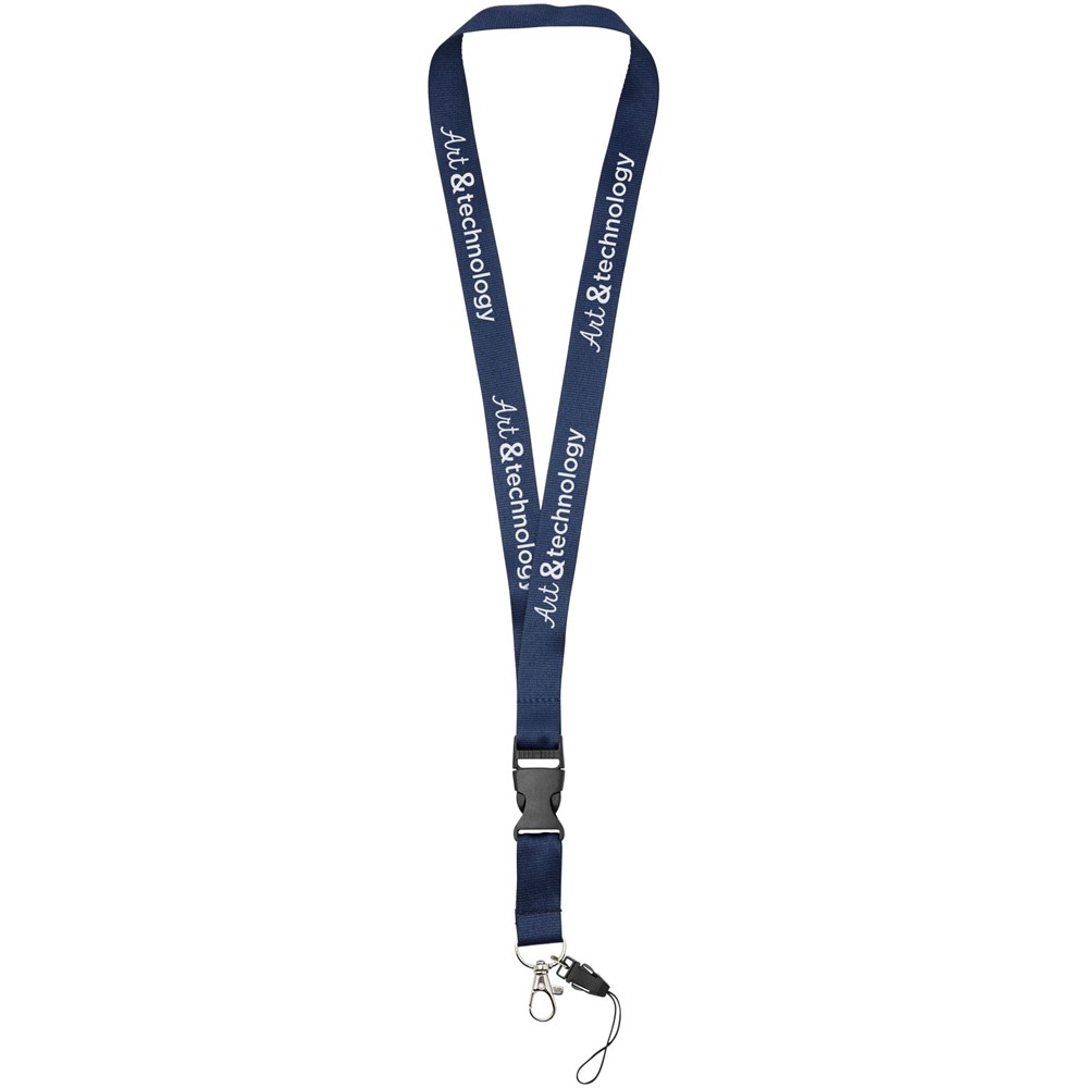 Sagan Lanyard mit abnehmbarer Schnalle und Handyband navy