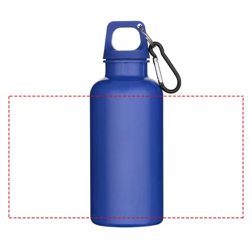 Bouteille d’eau Oregon de 400 ml en plastique recyclé uni certifié RCS avec mousqueton bleu foncé