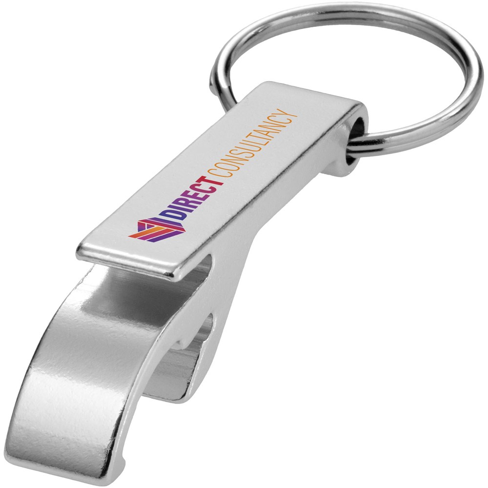 Tao Schlüsselanhänger mit Flaschen- und Dosenöffner aus recyceltem RCS Aluminium silber