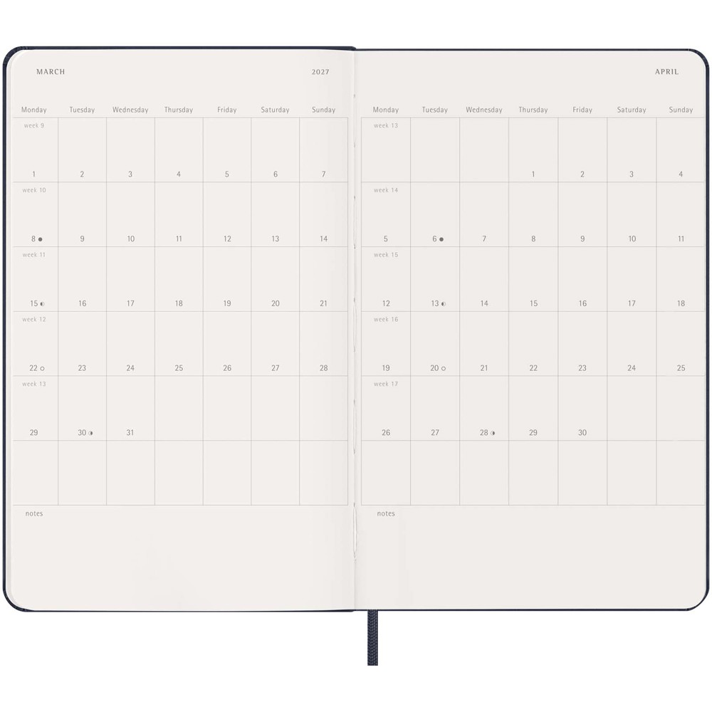 Moleskine Hardcover 12 Monate Wochenkalender L saphir