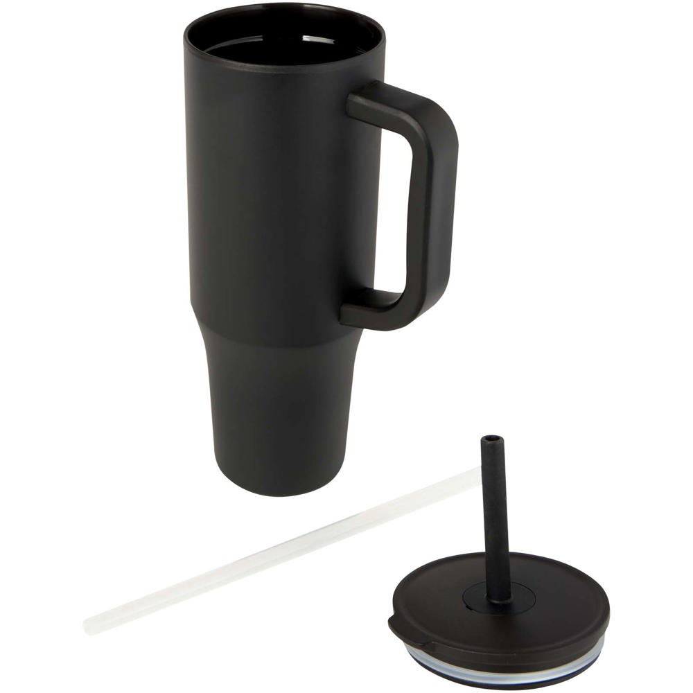 Brady 900 ml RCS-zertifizierter Isolierbecher mit Silikon Trinkhalm schwarz