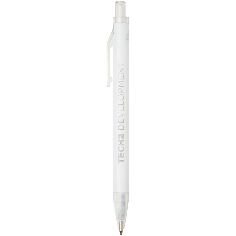 Stylo à bille Spectrum en aluminium recyclé (encre bleue) blanc