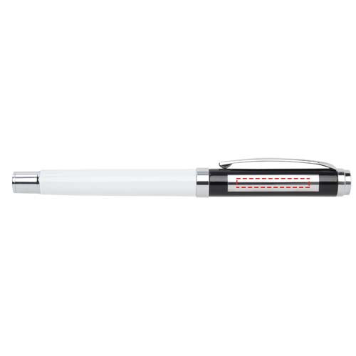 Ensemble carnet à couverture rigide A5 et stylo roller Legato Elegance Blanc, Noir