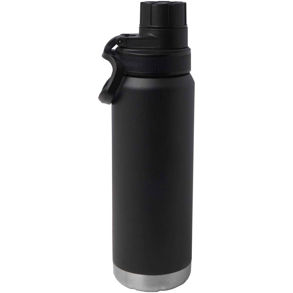 Fortis 700 ml RCS-zertifizierte Kupfer-Vakuum Isolierflasche aus recyceltem Edelstahl (Kohlensäure geeignet) schwarz