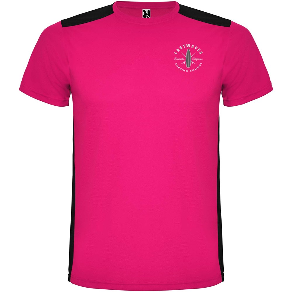 Detroit Sport T-Shirt für Kinder fuchsia, schwarz