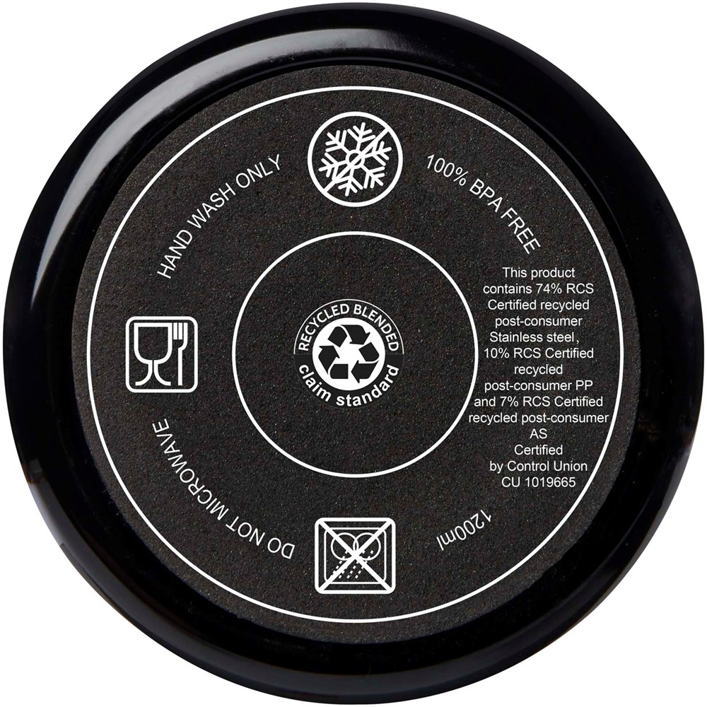 Mug isotherme Melbourne 1200 ml certifié RCS avec paille Noir