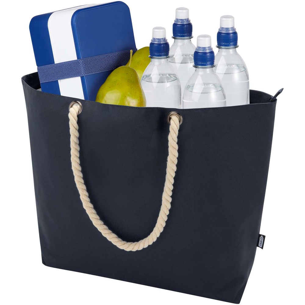 Panama Strandkühltasche mit Kordelgriffen aus recyceltem GRS-Material, 23L navy