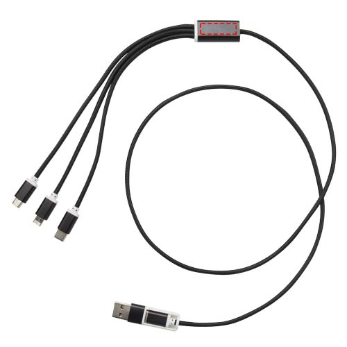 Câble de charge 5-1 Versatile en aluminium recyclé Noir