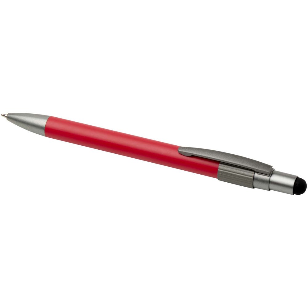 Stylo bille recyclé RCS avec stylet et toupie antistress (encre bleue) Rill Rouge