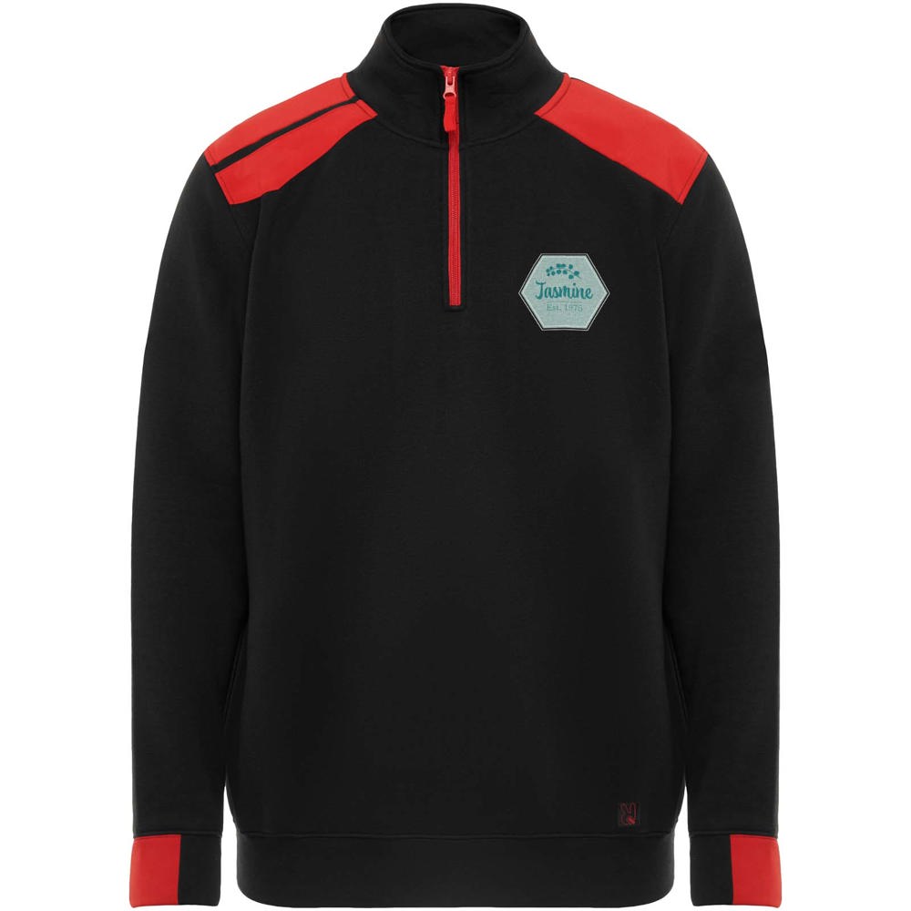 Maverick Pullover für Herren mit halbem Reissverschluss, 280 g/m2 schwarz, rot