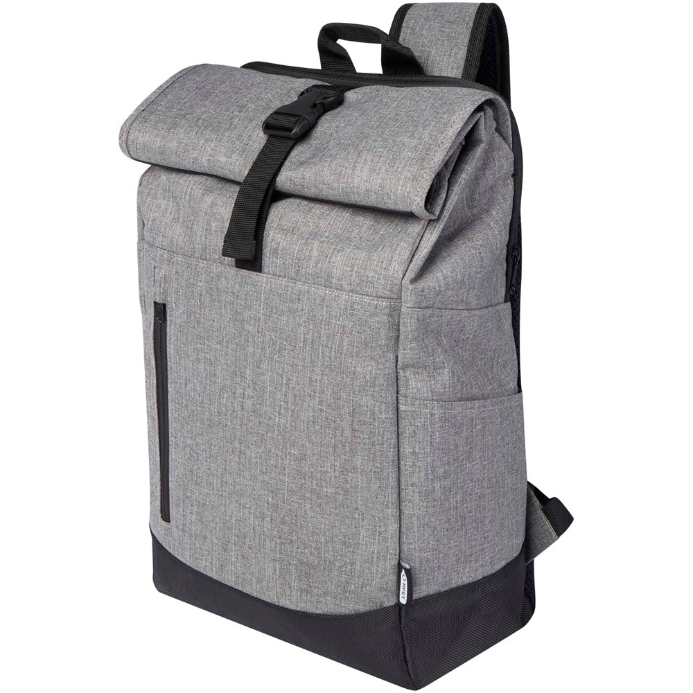 Sac à dos Hoss recyclé GRS avec rabat enroulable pour ordinateur portable de 15,6