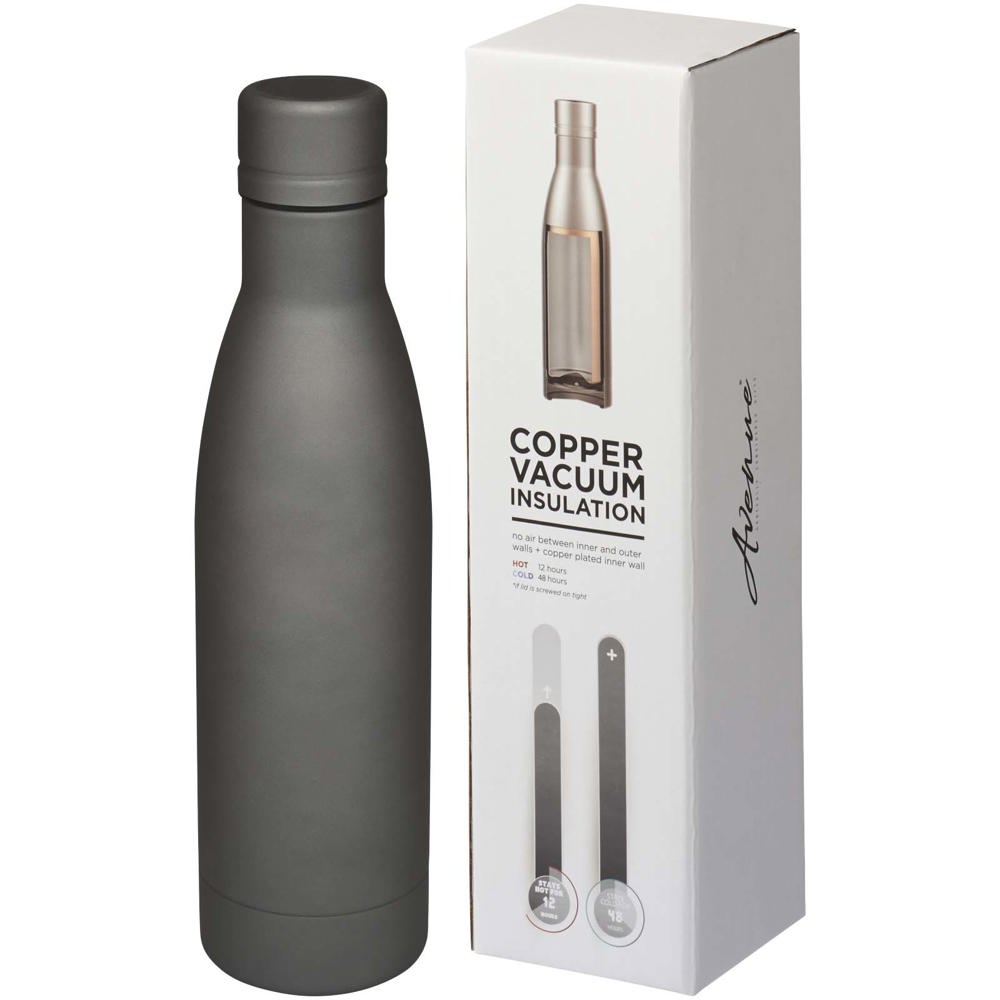 Bouteille isotherme Vasa sous vide avec couche de cuivre de 500 ml Gris Mat