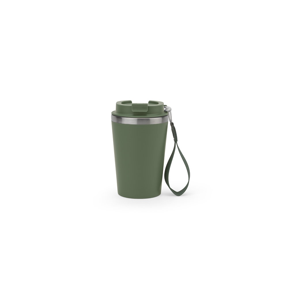 SPITZ Reisebecher aus Edelstahl (90% rSS) mit doppelter Wand und matter Oberfläche 460 ml khaki