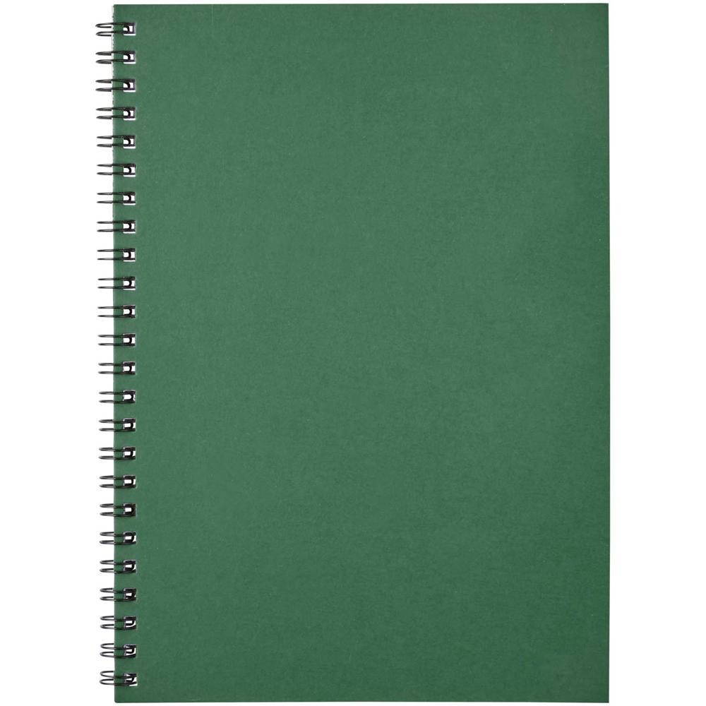 Desk-Mate® A5 recyceltes farbiges Notizbuch mit Spiralbindung heather grün
