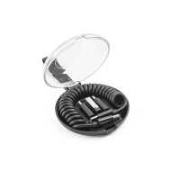 SHELDON Étui compact avec câble spiralé à chargement ultra-rapide et adaptateurs