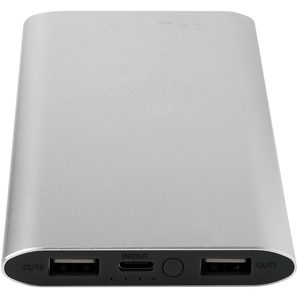 Juice 8000 mAh Typ-C kabellose Powerbank aus recyceltem Aluminium Silber
