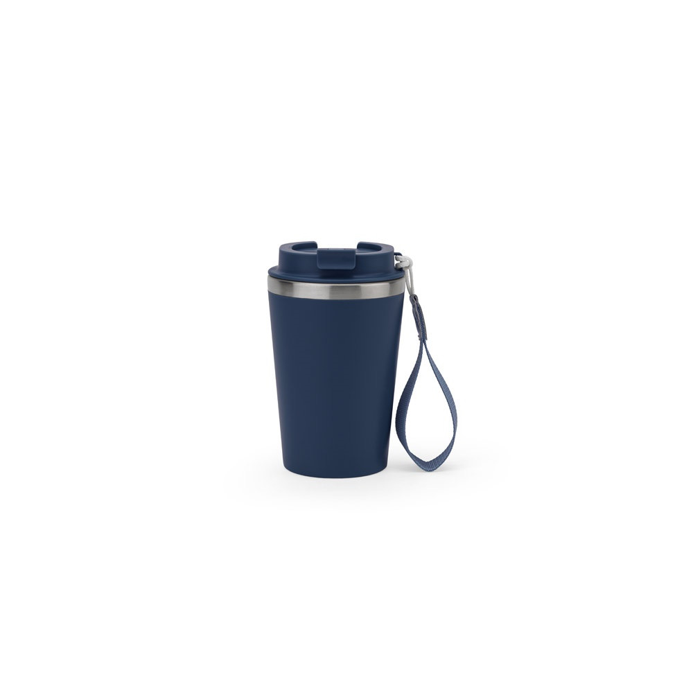 SPITZ. Reisebecher aus Edelstahl (90% rSS) mit doppelter Wand und matter Oberfläche 460 ml