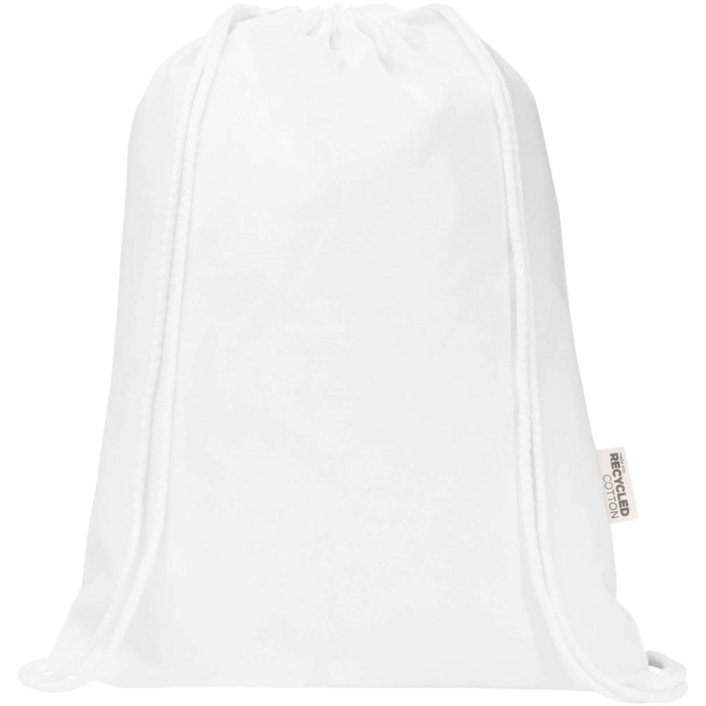 Sac Peru Blend de 5 L avec cordon en coton recyclé 180 g/m2 certifié GRS blanc
