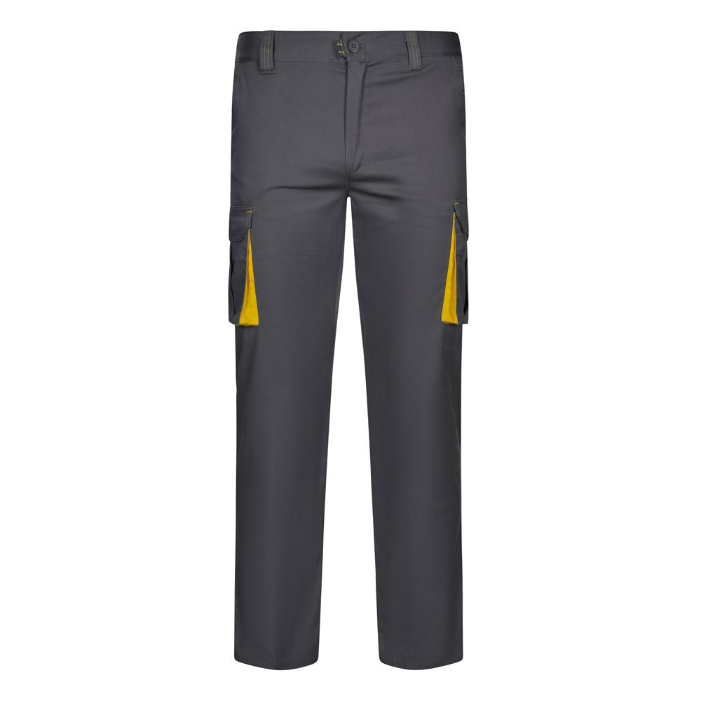 VL FIDES. Zweifarbige Stretch-Hose mit mehreren Taschen (240 g/m²), aus Baumwolle (46 %), EME (38 %)