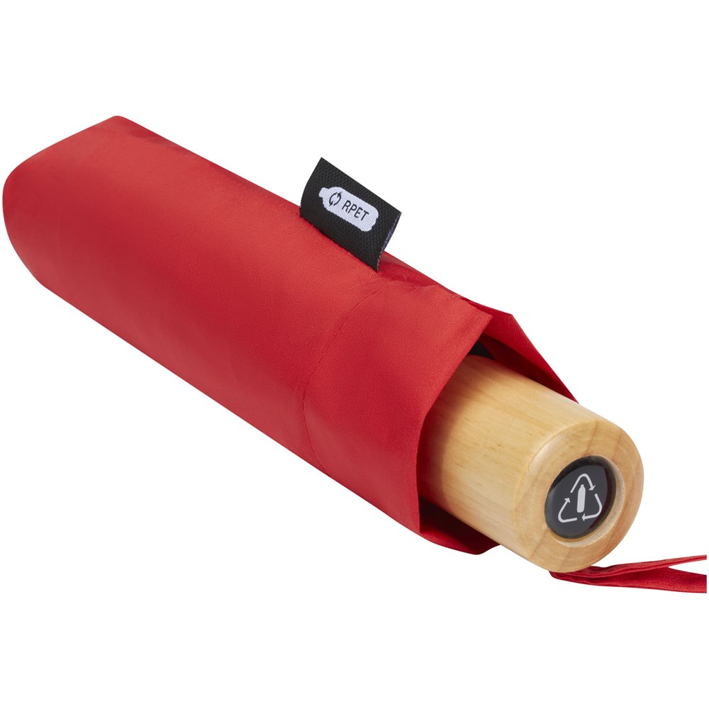 Birgit 21'' faltbarer winddichter Regenschirm aus recyceltem PET rot