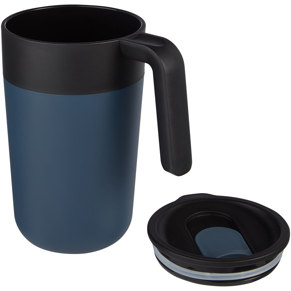 Nordia 400 ml doppelwandiger Becher aus Recyclingmaterial dunkelblau