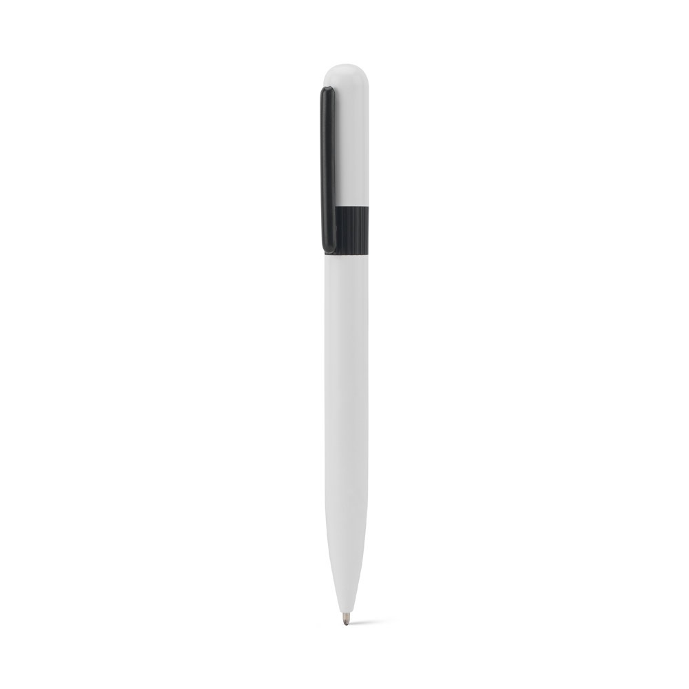 ELSIE ROUND Stylo à bille en métal (60% recyclé) avec design arrondi blanc