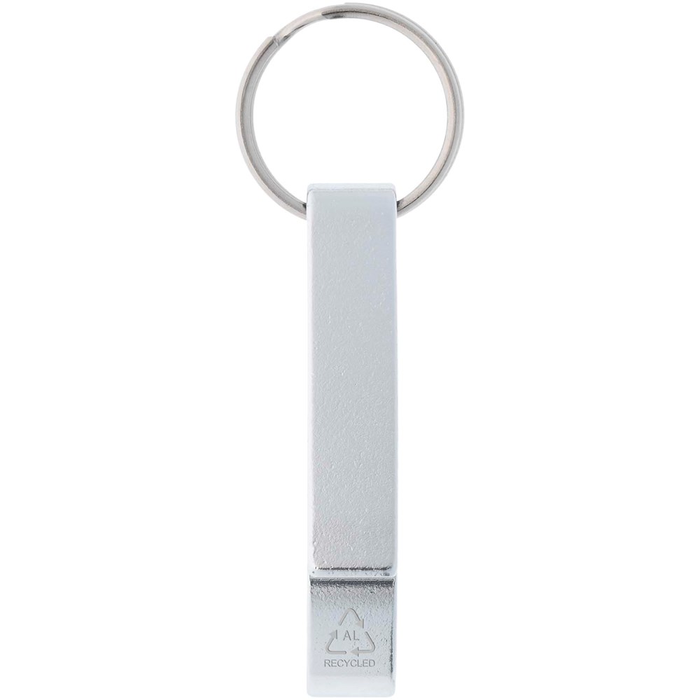 Tao Schlüsselanhänger mit Flaschen- und Dosenöffner aus recyceltem RCS Aluminium silber