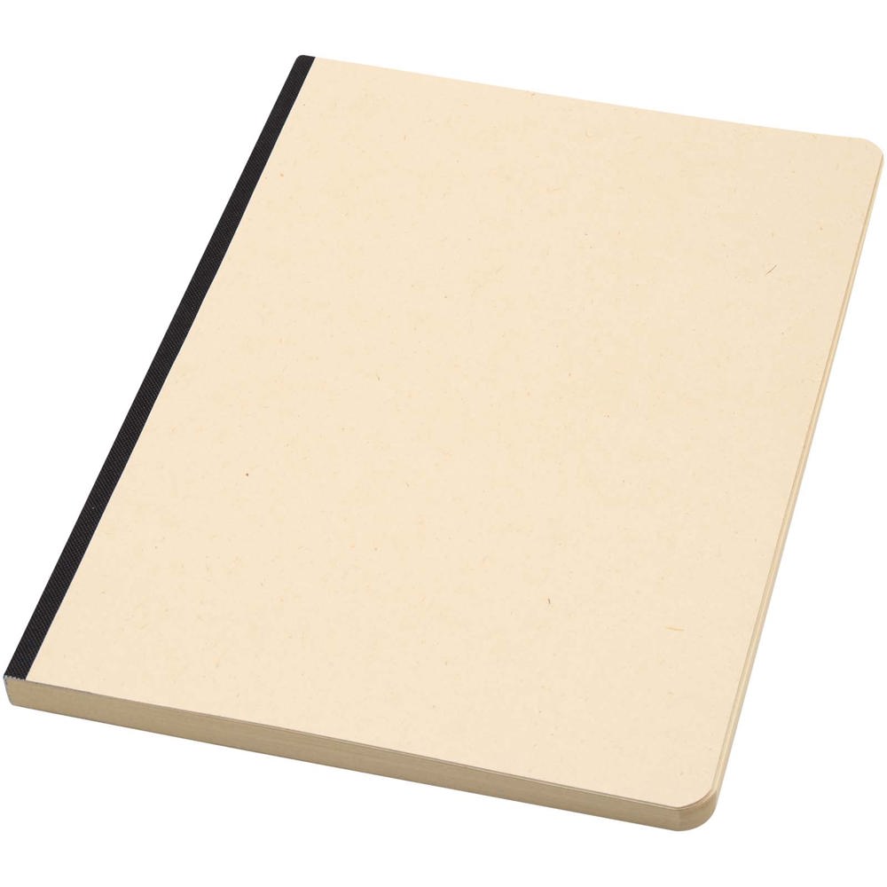 Carnet A5 Liliana à couverture souple en canne à sucre et RPET Noir