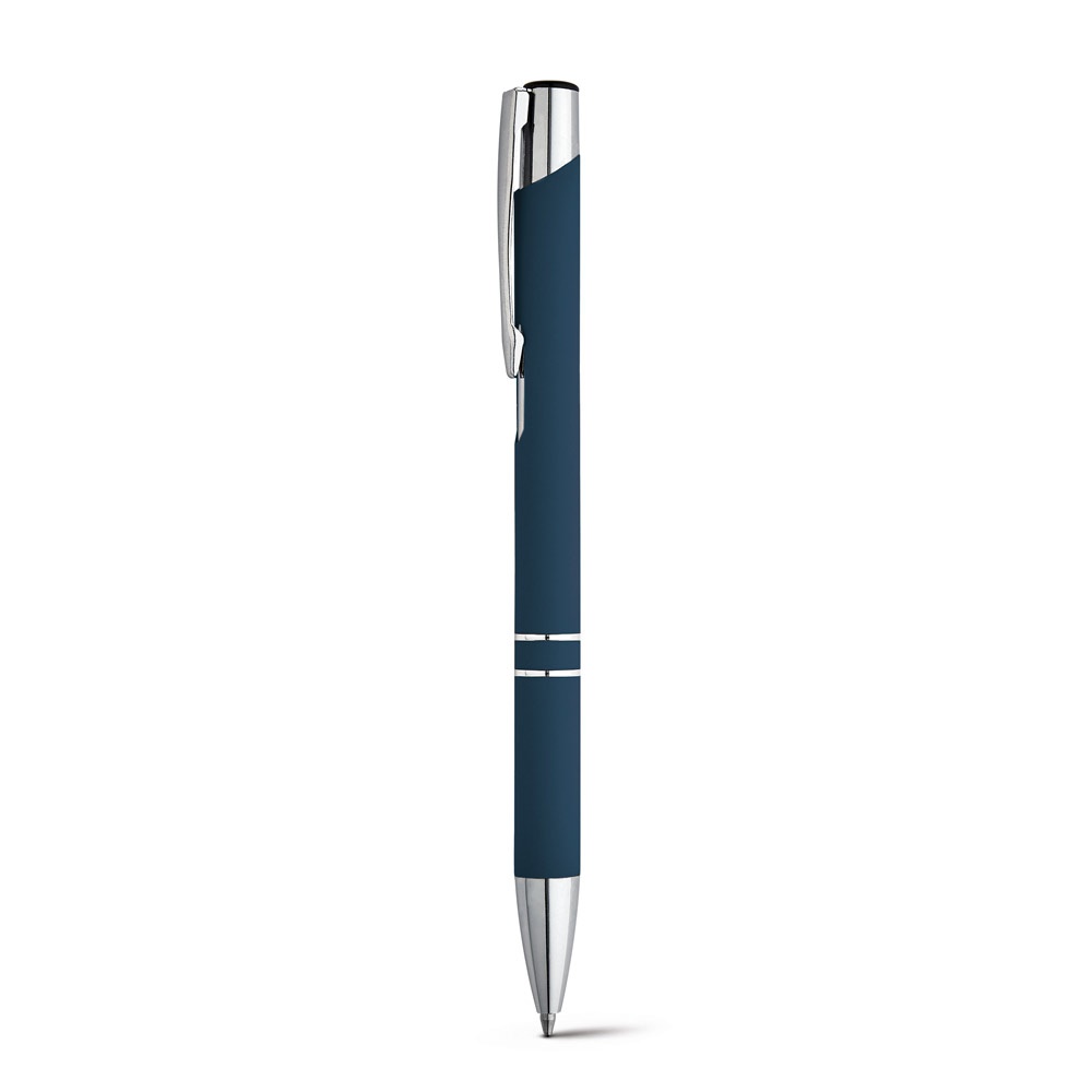 BETA SOFT Stylo en aluminium avec finition en caoutchouc bleu