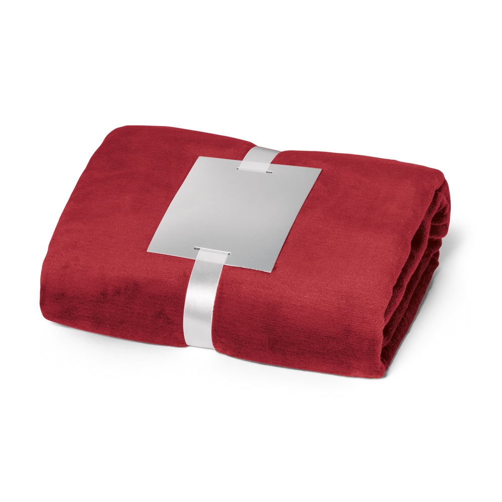 DYLEAF Fleecedecke (240 g/m²) mit Personalisierungskarte Burgunder