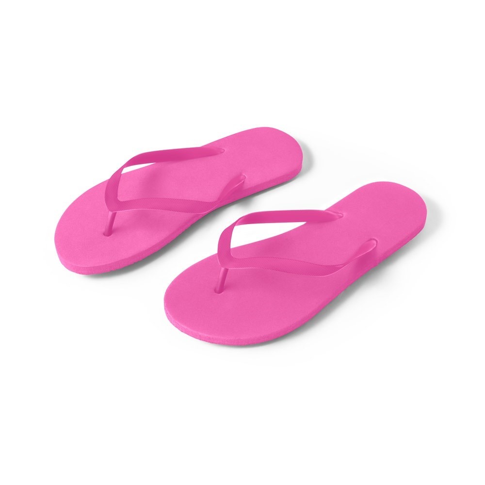MAUPITI L / XL Bequeme Hausschuhe mit PE-Sohle und PVC-Riemen Rosa