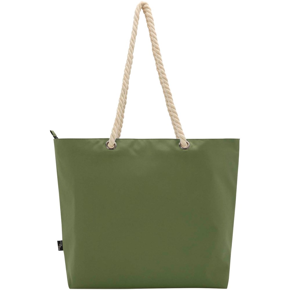 Panama Strandkühltasche mit Kordelgriffen aus recyceltem GRS-Material, 23L olive