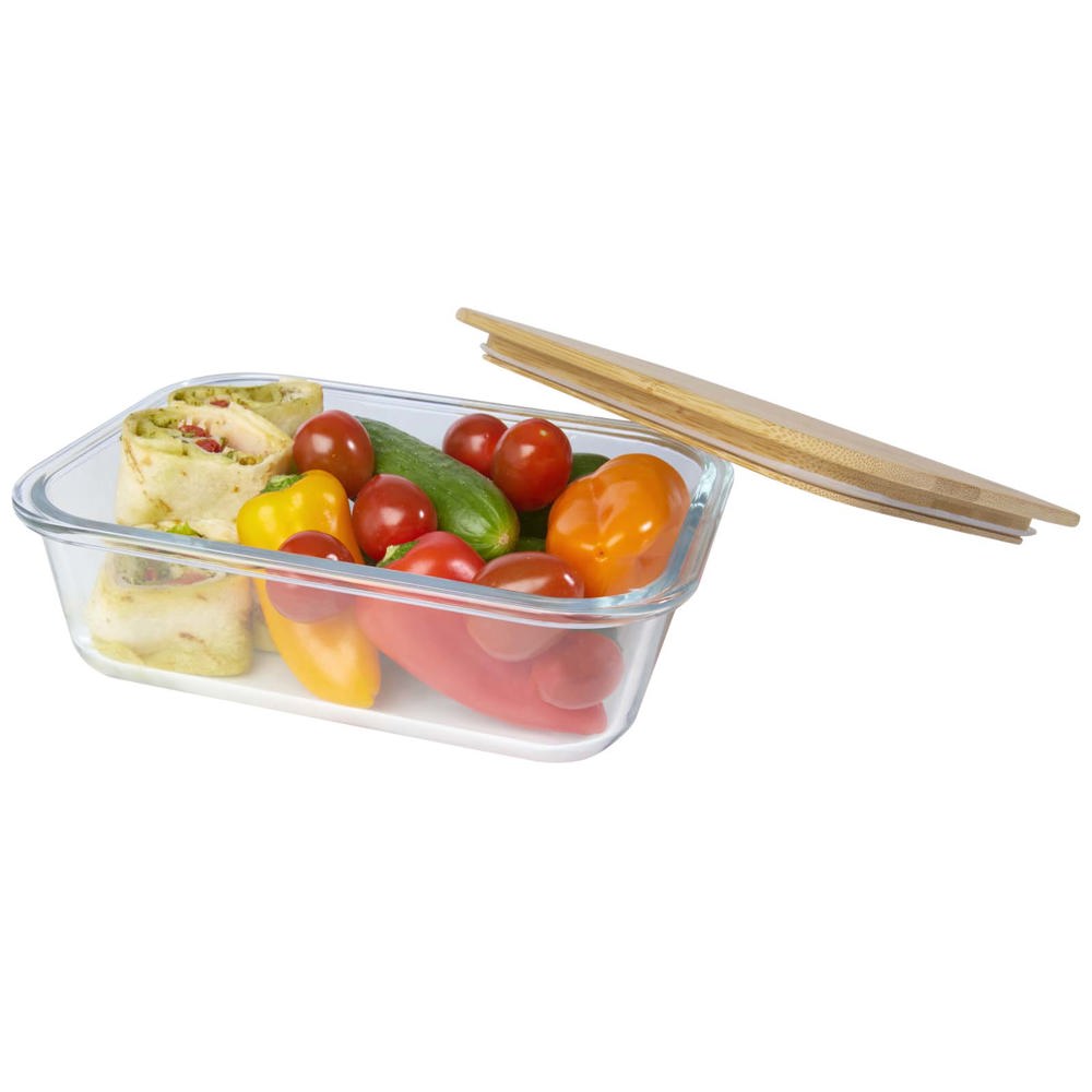 Roby Glas-Brotdose mit Bambusdeckel Hale Blue
