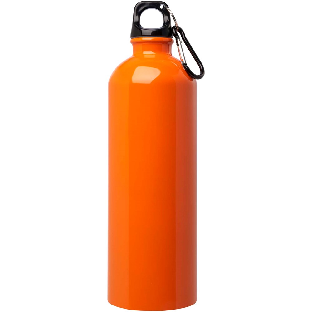 Bouteille d'eau Oregon de 750 ml simple paroi en acier recyclé certifié RCS avec mousqueton Orange