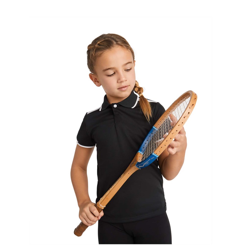 Tamil Sport Poloshirt für Kinder schwarz, weiss
