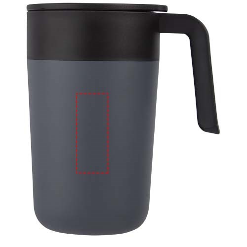 Nordia 400 ml doppelwandiger Becher aus Recyclingmaterial grau