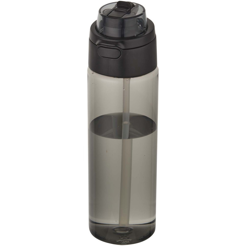 Theron 700 ml RCS Trinkflasche aus recyceltem Kunststoff mit Multifunktionsdeckel und Klappstrohhalm