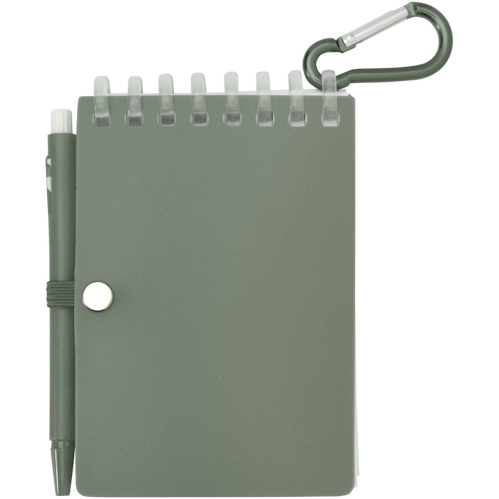 Ensemble carnet souple d’extérieur recyclé et stylo bille (encre noire) Lig Mini Vert bruyère