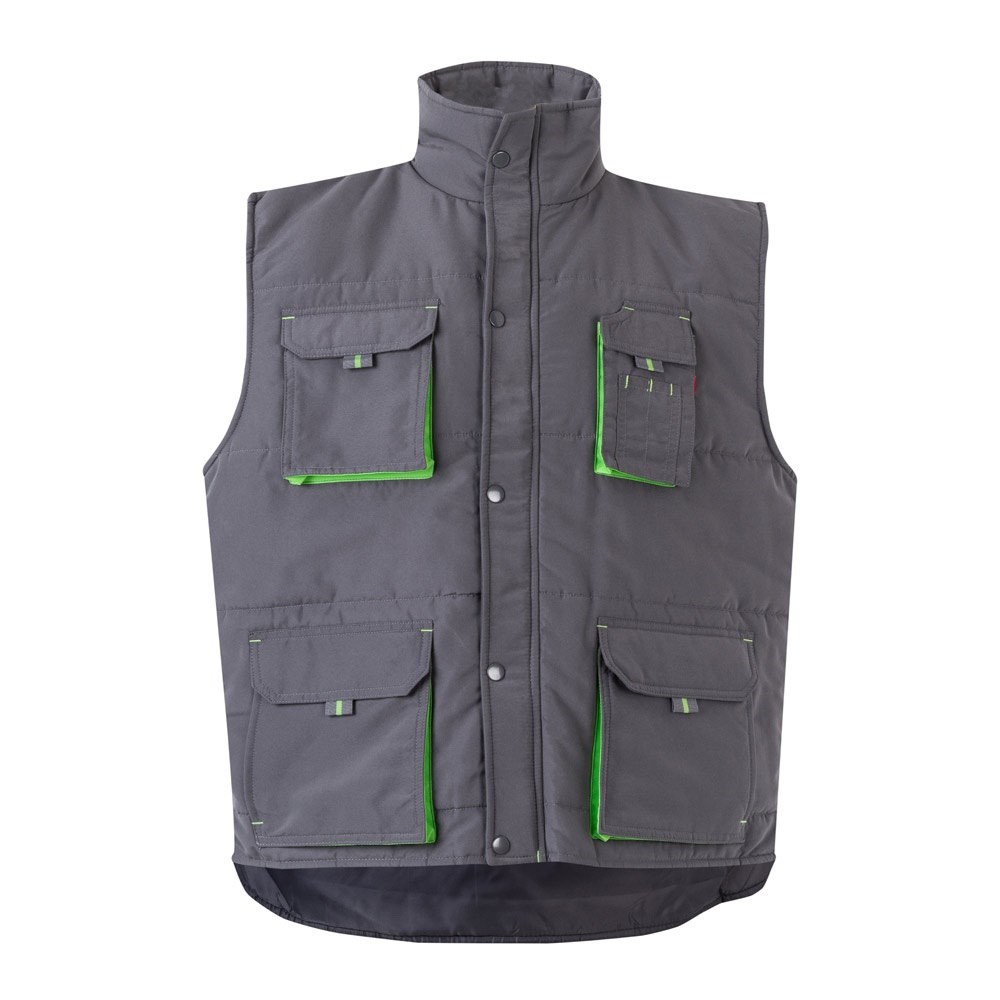 VL NERGAL Steppweste, zweifarbig, mit mehreren Taschen (120g/m²), aus Polyester (100%) Grau, Grün