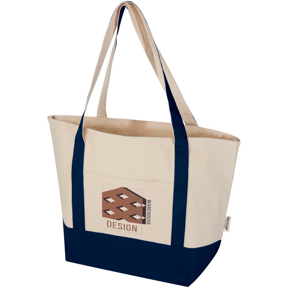 Sam 320 g/m² Tragetasche aus GRS recycelter Baumwolle navy, natur