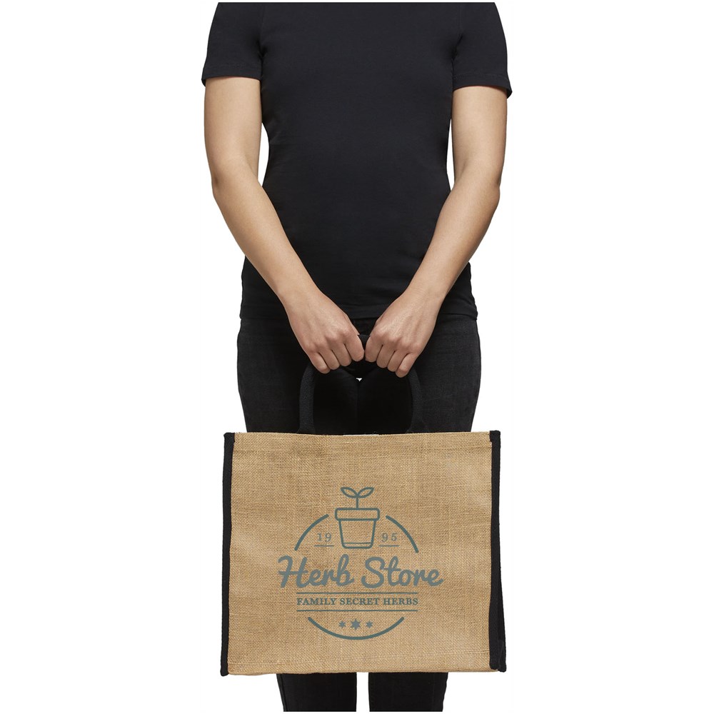 Harry farbige Jute Tragetasche 25L natur, schwarz