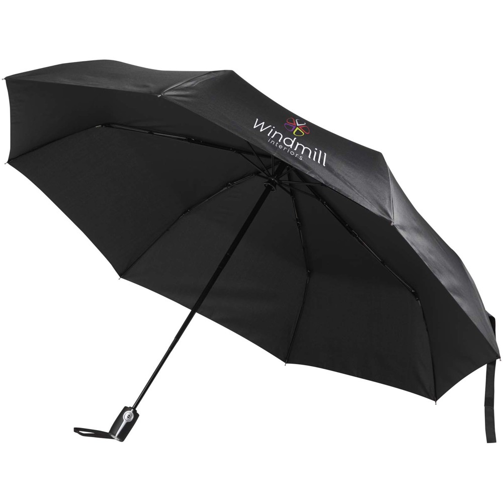 Parapluie pliable Gale de 69 cm à ouverture et fermeture automatiques en RPET noir
