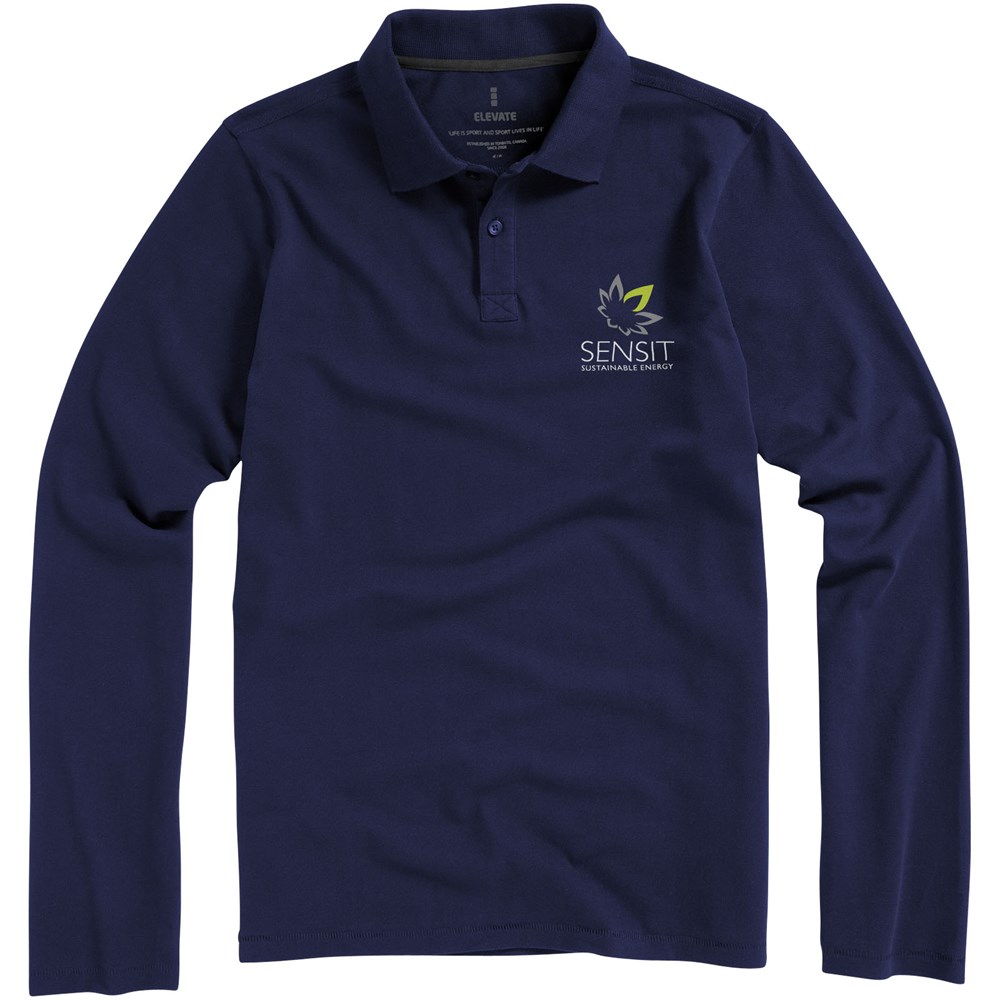 Oakville Langarm Poloshirt für Herren navy