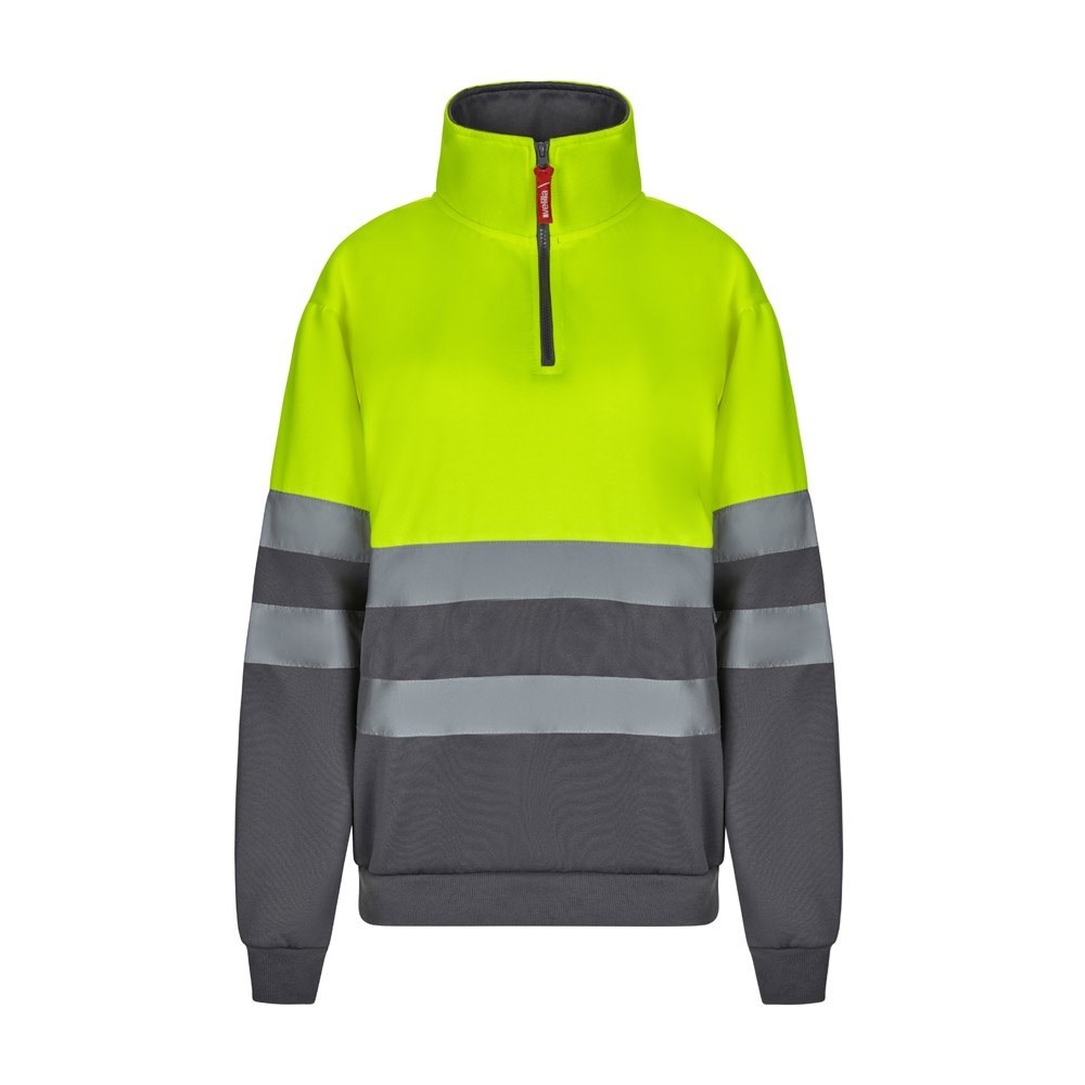 VL THOR LARGE Zweifarbiges Sweatshirt (300g/m²) aus Polyester-Fleece (100%) Grau, Gelb