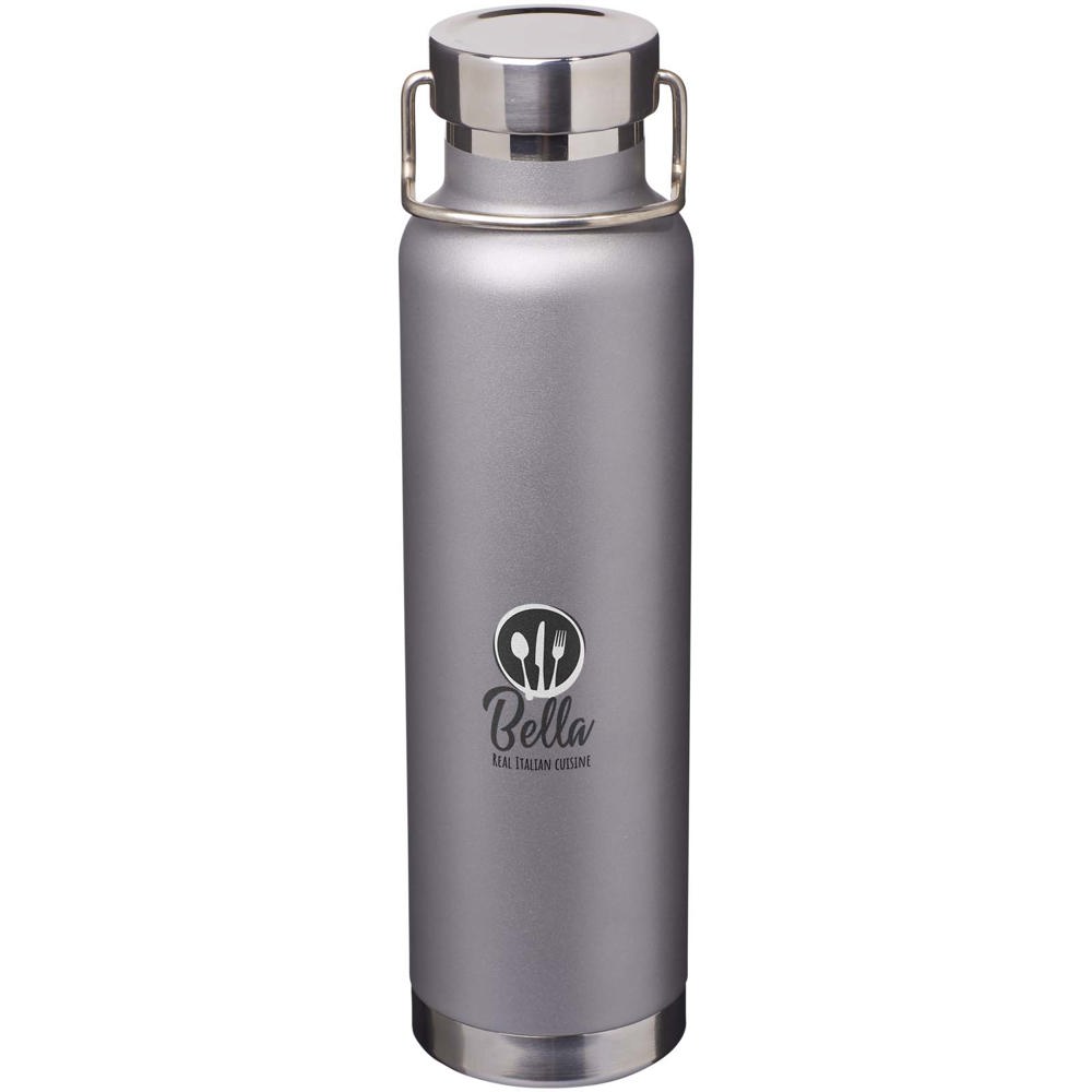 Bouteille avec isolation sous vide Astra de 650 ml en cuivre et acier inoxydable recyclé certifié RCS Gris