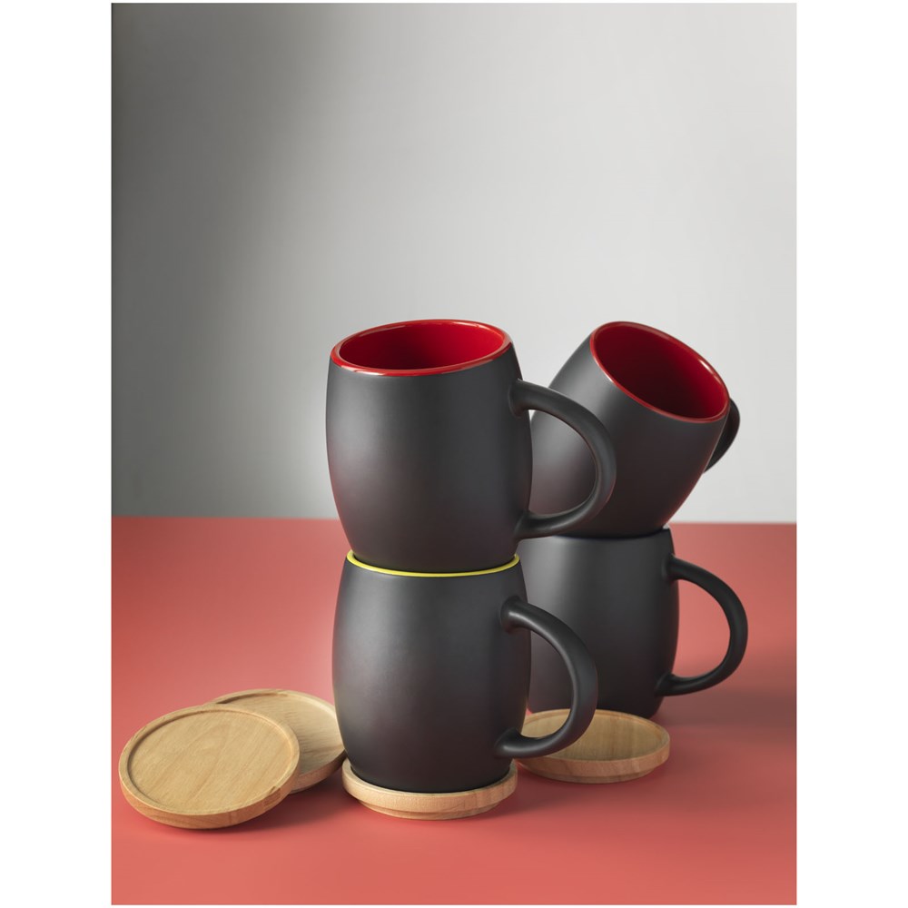 Mug céramique Hearth 400ml Noir, Rouge